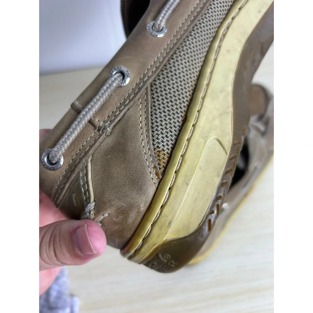 Sperry Boat Shoes Mens 11M Tan Billfish 3-Eye Leather Nautical Preppy Loafer